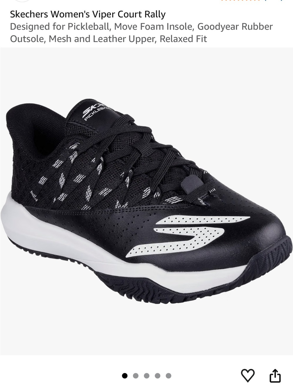 Skechers Viper Court Rally Pickleball Sneakers Black
